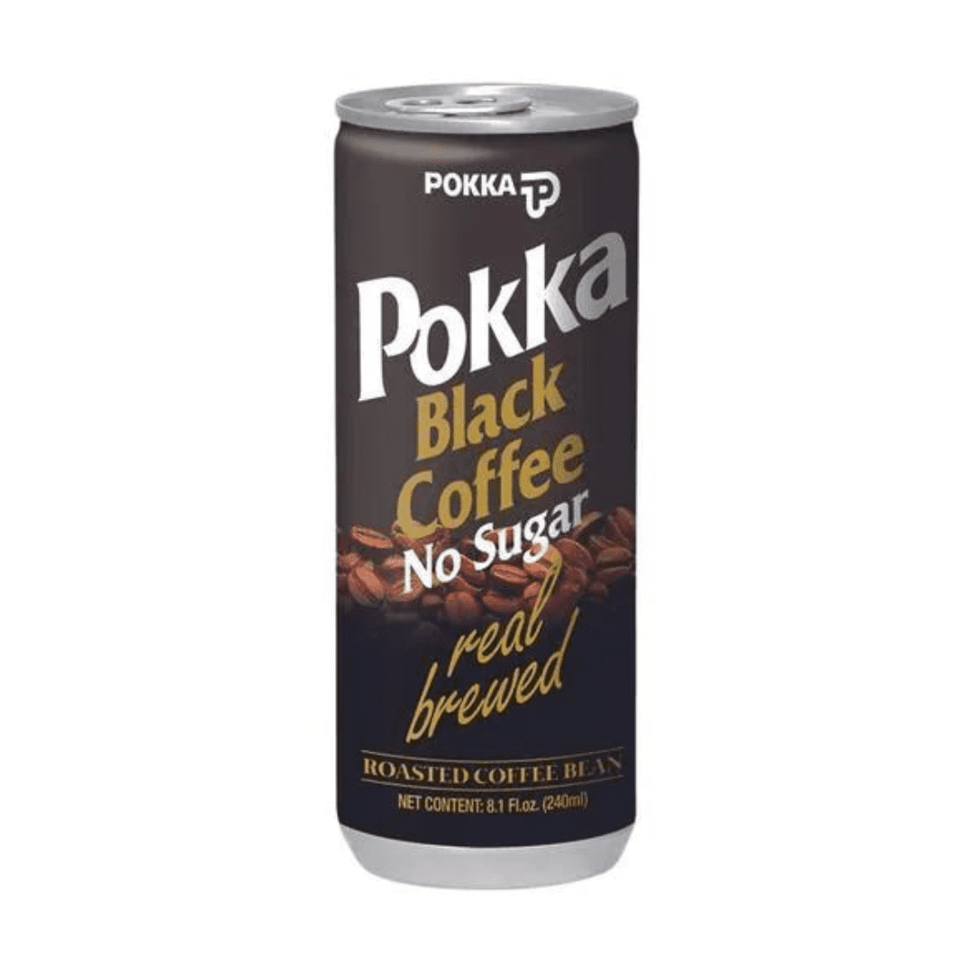 POKKA Black Coffee Drink - Real Brewed, No Sugar, 240 ml - Walmart.com
