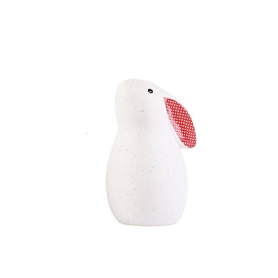POKPTHF Rabbit Ceramic Ornament, Desk Decoration Props and Tabletop Decor, Small Figurine for Home Office, Shelf Display, Decorative Accent Piece