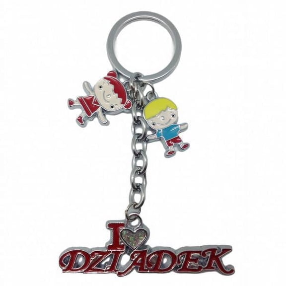 POLA Polish Gift Idea Dziadek Metal Key Chain "I Love Dziadek"
