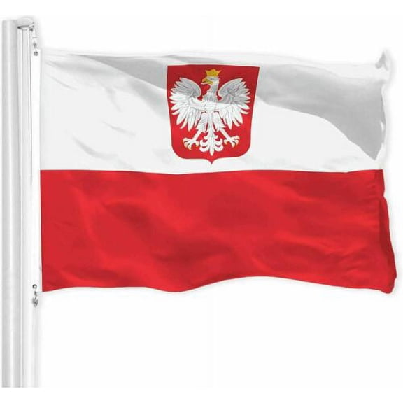 POLAND EAGLE Flag 3X5 150D NYLON POLAND ENSIGN Banner Indoor Outdoor Grommet