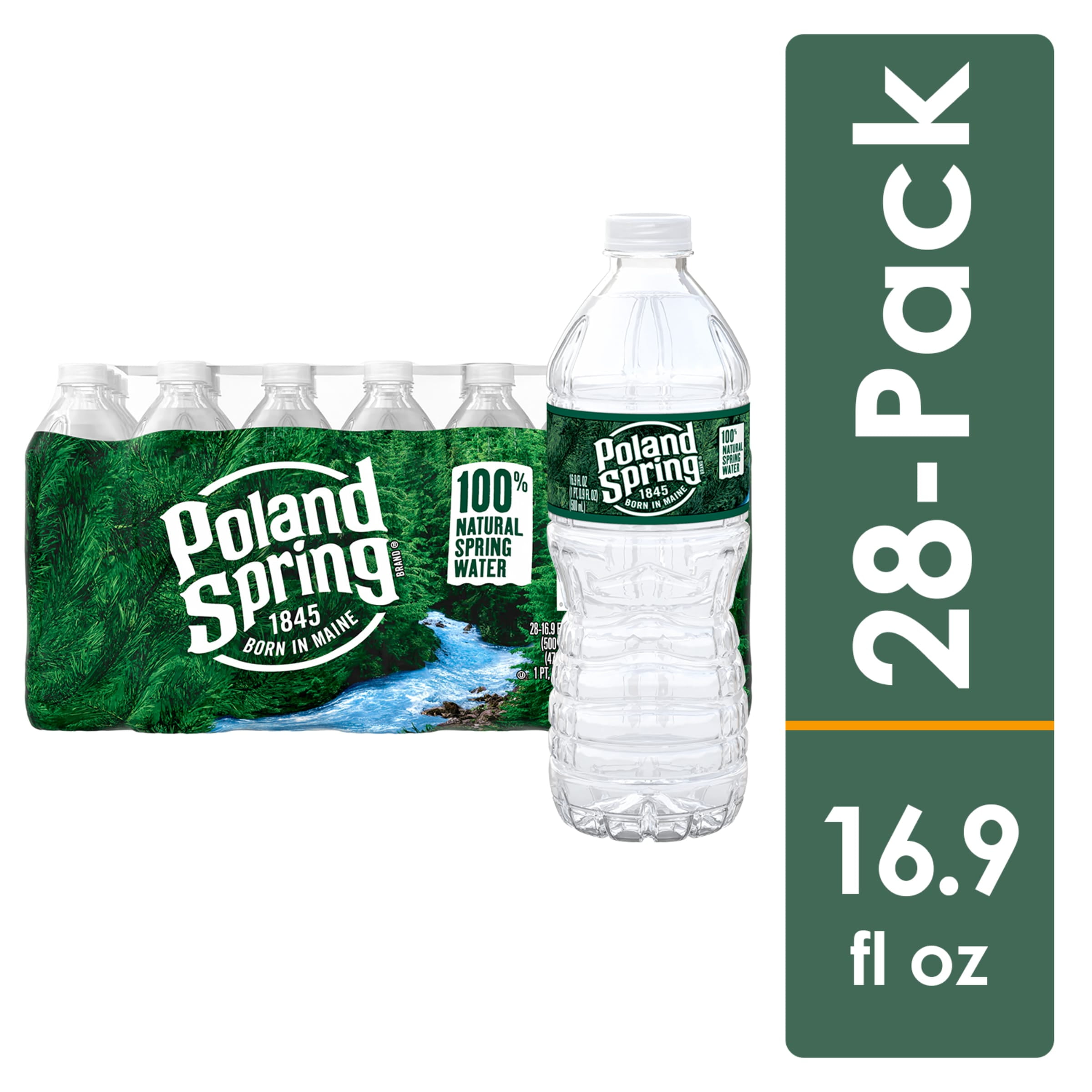  Poland Spring Brand 100% Natural Spring Water, 16.9 oz Plastic  Bottles (Pack of 24) : Poland Spring: Grocery & Gourmet Food