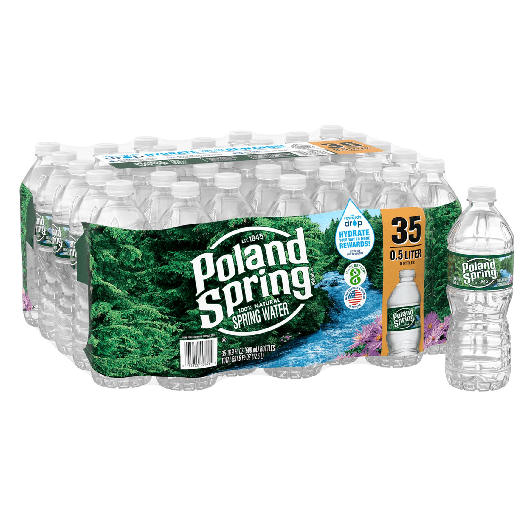 Poland Spring Maine Spring Water, 16.9 fl oz, 35 Pack Plastic Bottles