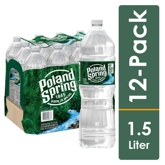 Poland Spring Maine Spring Water, 1.5 Liter, 12-pack Plastic Bottles