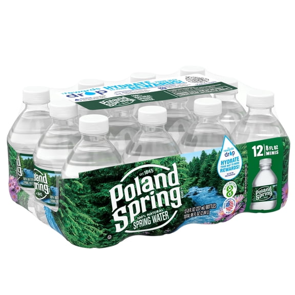Poland Spring Maine Spring Water, 8 Fl Oz, 12-Pack Plastic Bottles