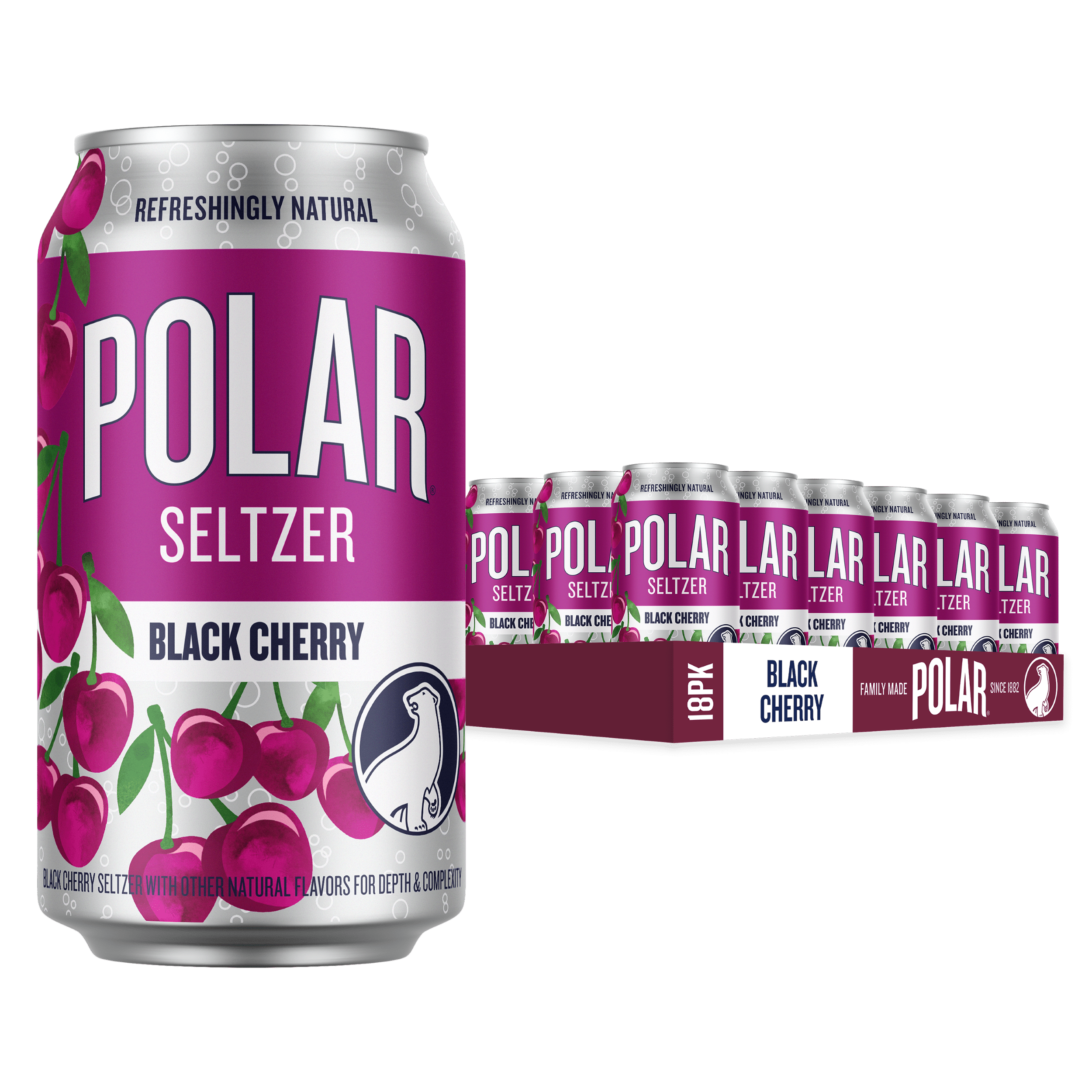 Polar Zero Calorie Black Cherry Sparkling Seltzer Water, 12 fl oz