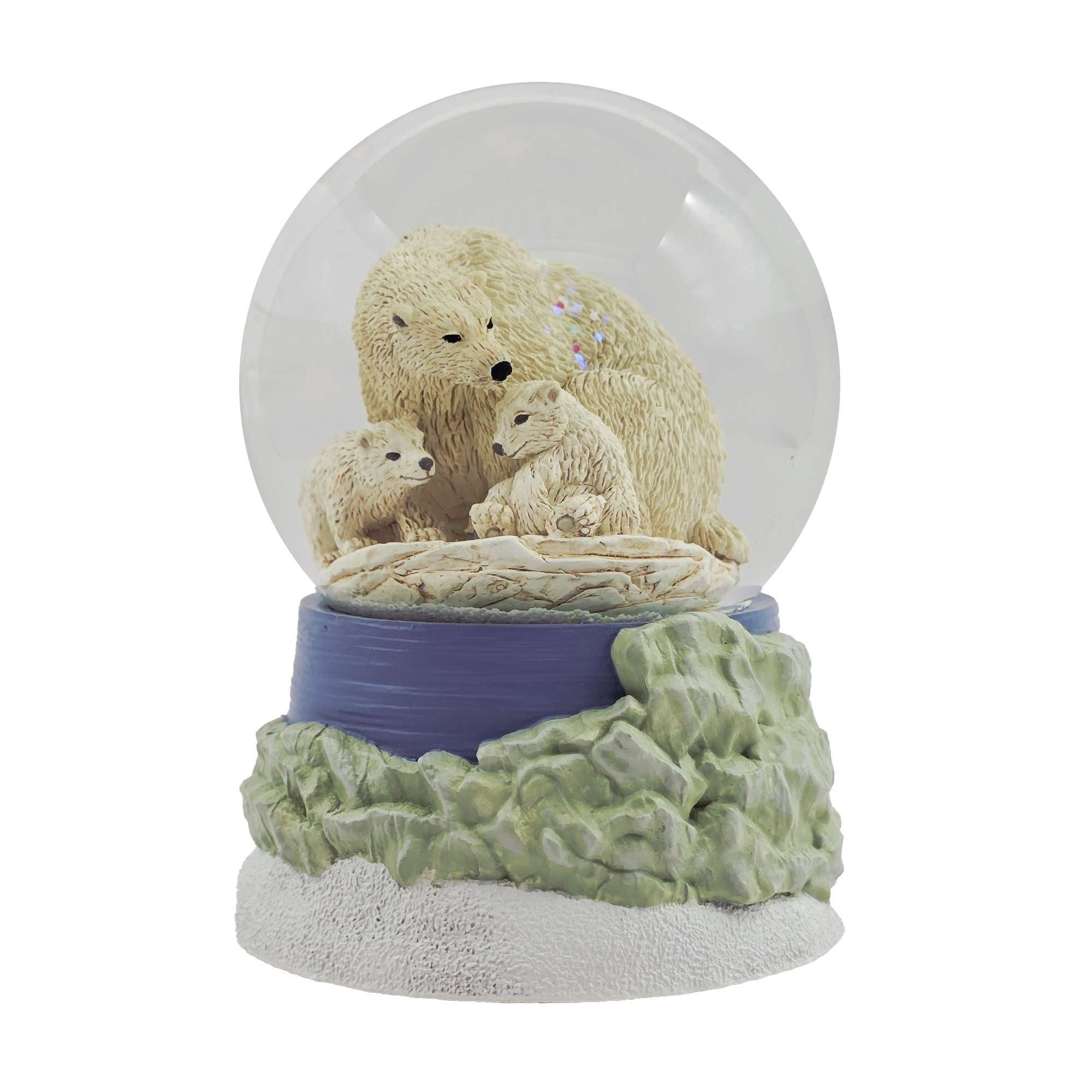 Polar Bear Family Musical Christmas Snow Globe, Multicolor, 5.6", by Holiday Time