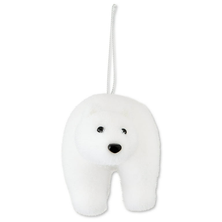 White Polar Bear Christmas Ornament, 3.5