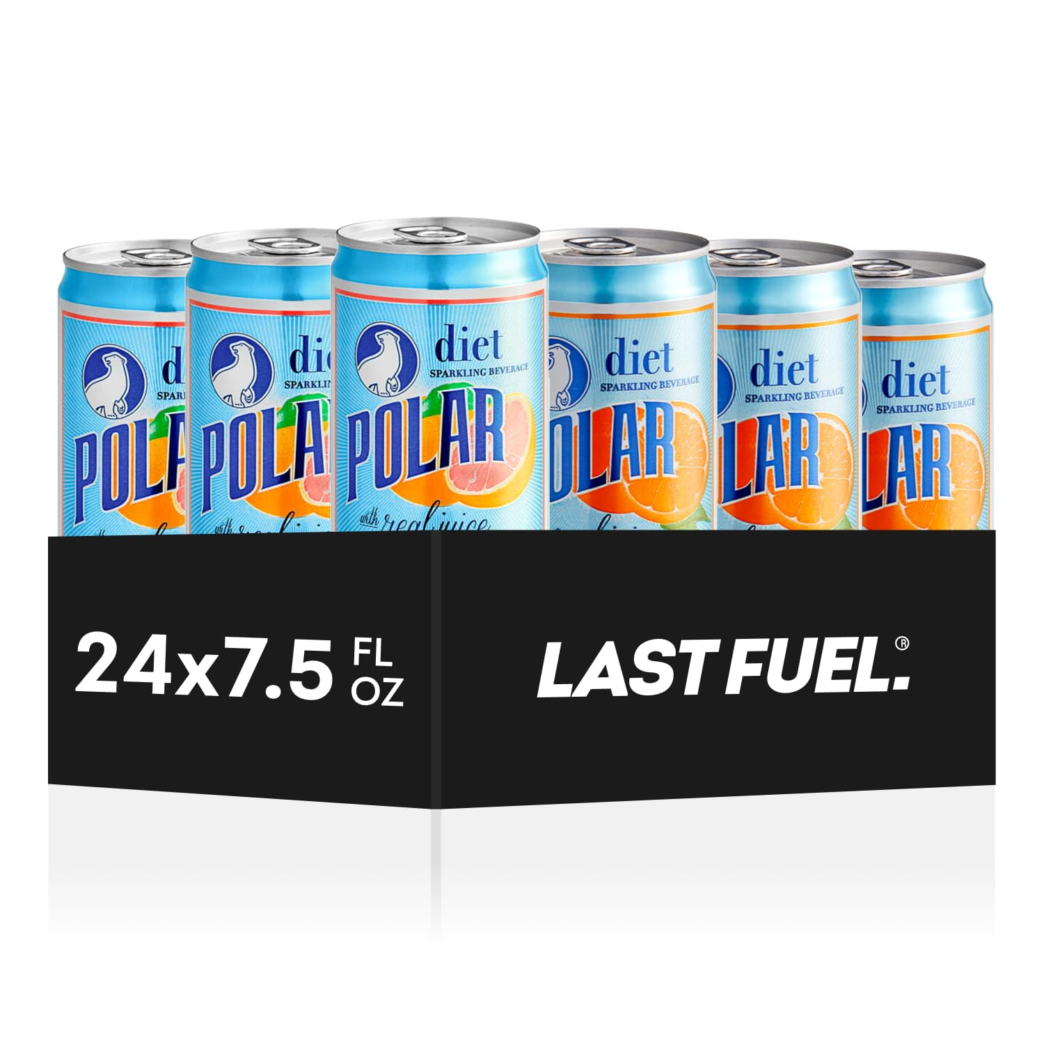 POLAR Dry Sparkling Soda Variety Pack Diet Orange & Diet Grapefruit