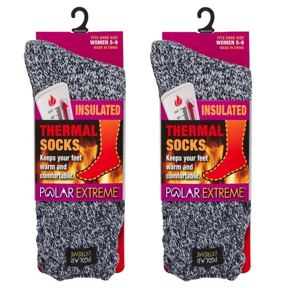 POLAR EXTREME HEAT WOMENS 2 PK SOCK, Gray