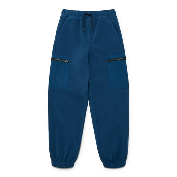 Weekend Academy Boys Polar Fleece Joggers with Zipper Pockets, Size XS-XXL