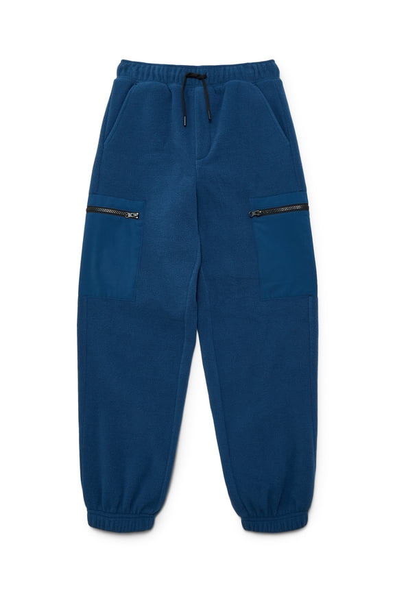 Boys Polar Fleece Joggers with Zipper Pockets, Size XS-XXL