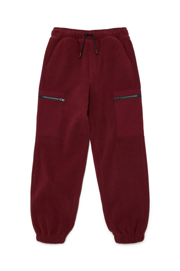 Boys Polar Fleece Joggers with Zipper Pockets, Size XS-XXL