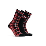 Polar Heat Socks for Men, 3 Pairs Spandex-Polyester Acrylic Crew Socks, Black/Burgundy, Size 7-12