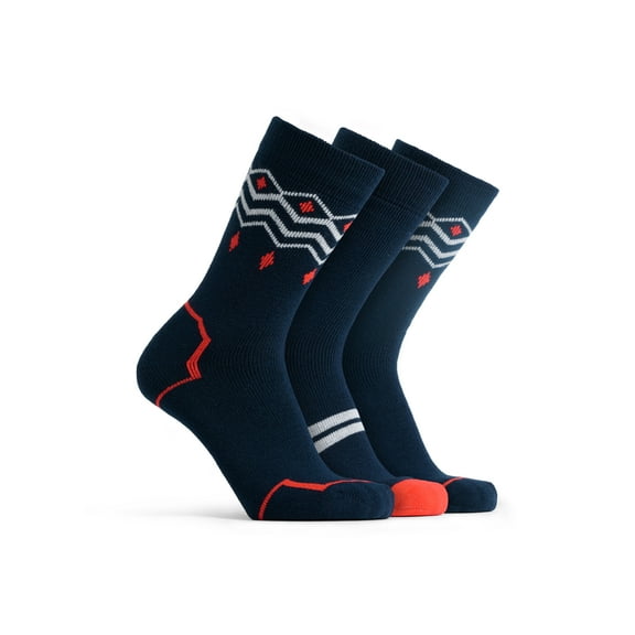 POLAR HEAT NANUUQ MEN LIGHT HEAT SOCKS NAVY/RED COMBO 3PK