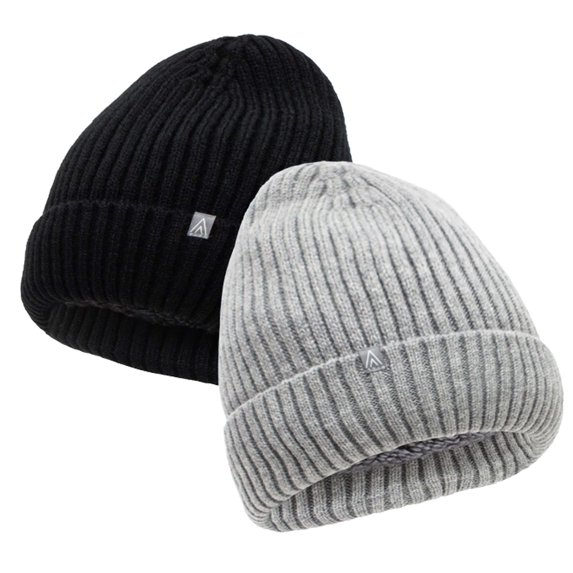 Polar Heat Nanuuq Reversible Acrylic Winter Hat, Sherpa-Lined Tuque for Men and Women, Black Mix