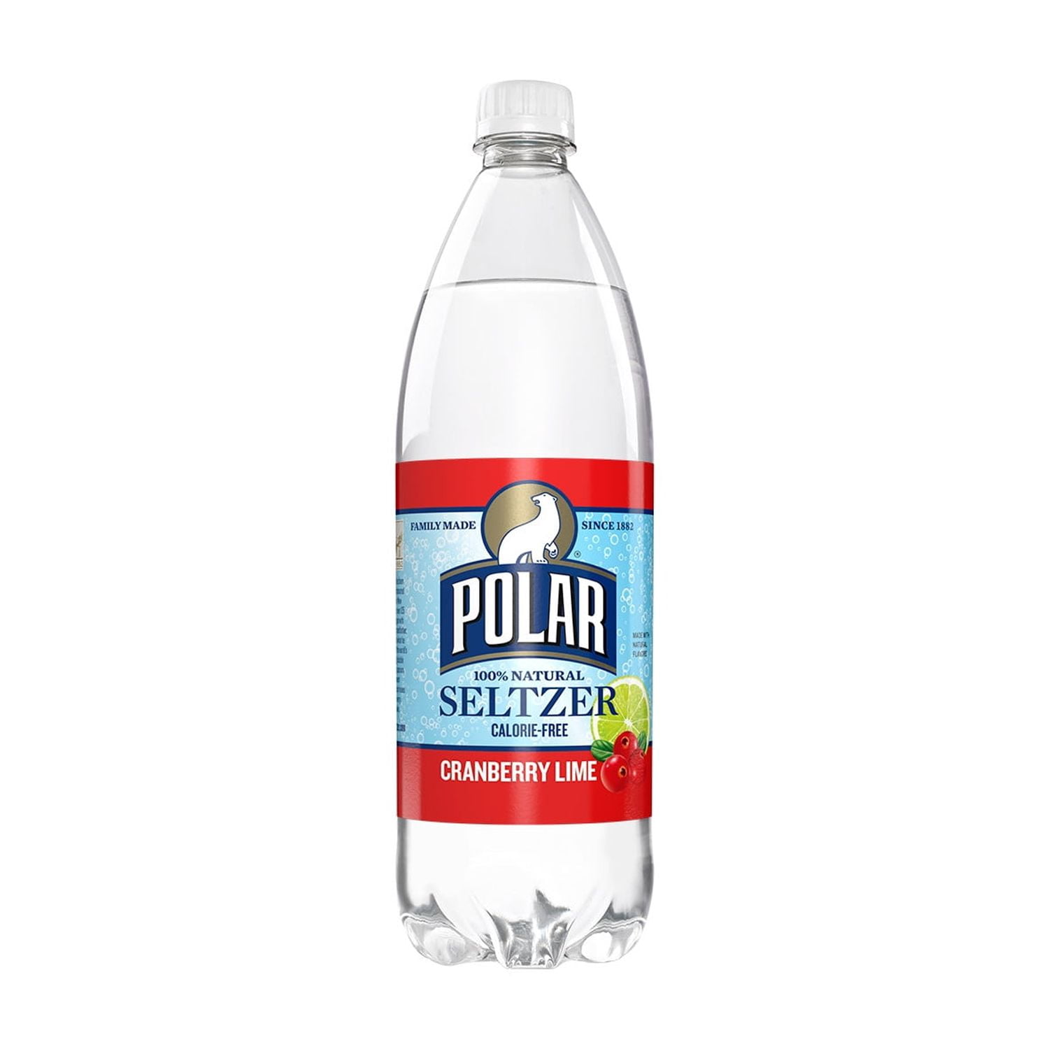 Polar Zero Calorie Cranberry Lime Sparkling Seltzer Water, 1 L, Bottle