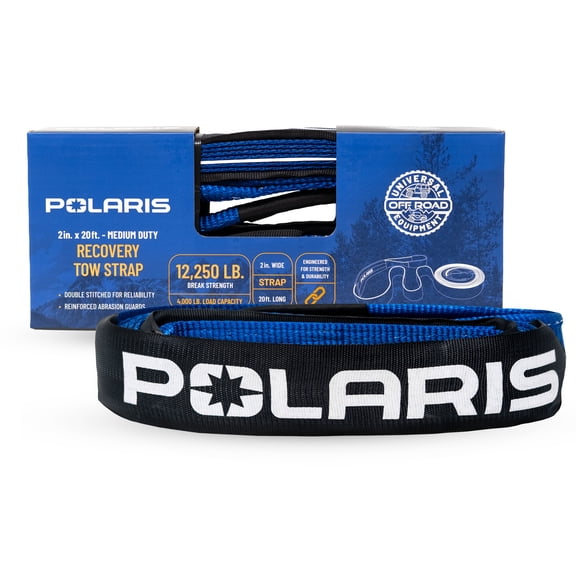 Polaris Tow Strap 2" x 20', Medium Duty Recovery Tow Strap