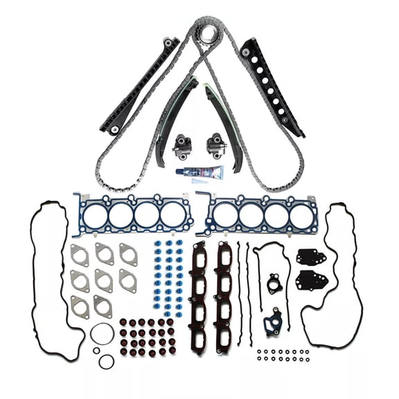 POLARPRA 1 Set Ford 5.4L Overhaul Kit (Timing Kit + Cylinder Repair Kit) For 2004-2006 Ford F-150 5.4L