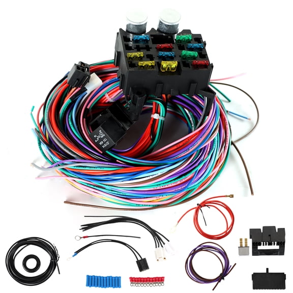 POLARPRA 1set Universal Extra long Wires 12 Circuit 10 fuses