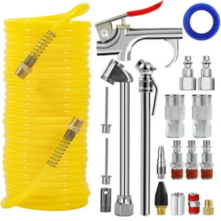 20pcs Air Compressor Accessory Kit Tool 25 Ft Recoil Hose Blow Gun Nozzles Set (Yellow) 20pcs Air Compressor Accessory Kit Tool 25 Ft Recoil Hose Blow Gun Nozzles Set (Yellow)