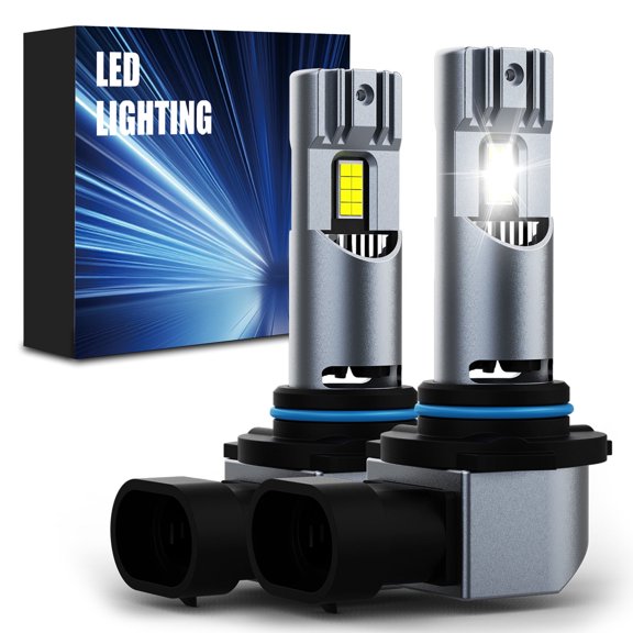 POLARPRA 2pcs 9005 LED Headlight Bulbs 600% Brighter, Wireless, 24000LM Mini Headlight Bulbs Fanless Car Bulb Kit, High Low Beam, Halogen Replacement, Non-polarity Plug and Play