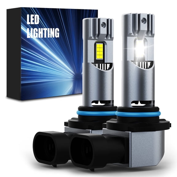 POLARPRA 2pcs 9006 LED Headlight Bulbs 600% Brighter, Wireless, 24000LM Mini Headlight Bulbs Fanless Car Bulb Kit, High Low Beam, Halogen Replacement, Non-polarity Plug and Play