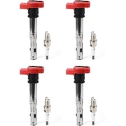 POLARPRA 4PCS UF529 Ignition Coils & Iridium Spark Plugs Compatible with 2014-2016 Au-Di Q7 S6 Go-lf Je-tta CC Volk-swagen Allroad & Quattro Eos Replaces# C1631 UF529 UF-529 06E 905 115E 06E905115E