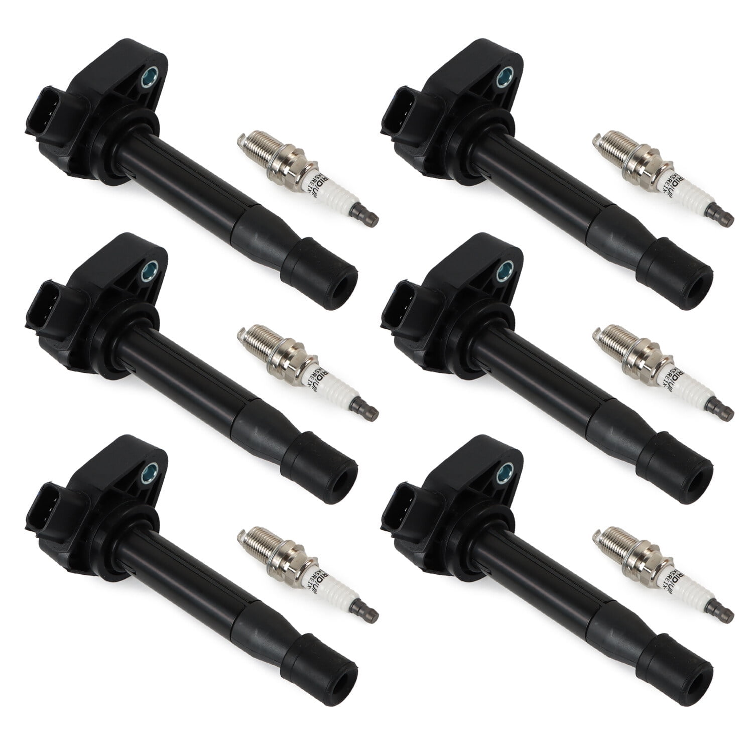 POLARPRA Ignition Coil & Iridium Spark Plug Set, 6pcs for Honda Accord, Odyssey, Acura UF242
