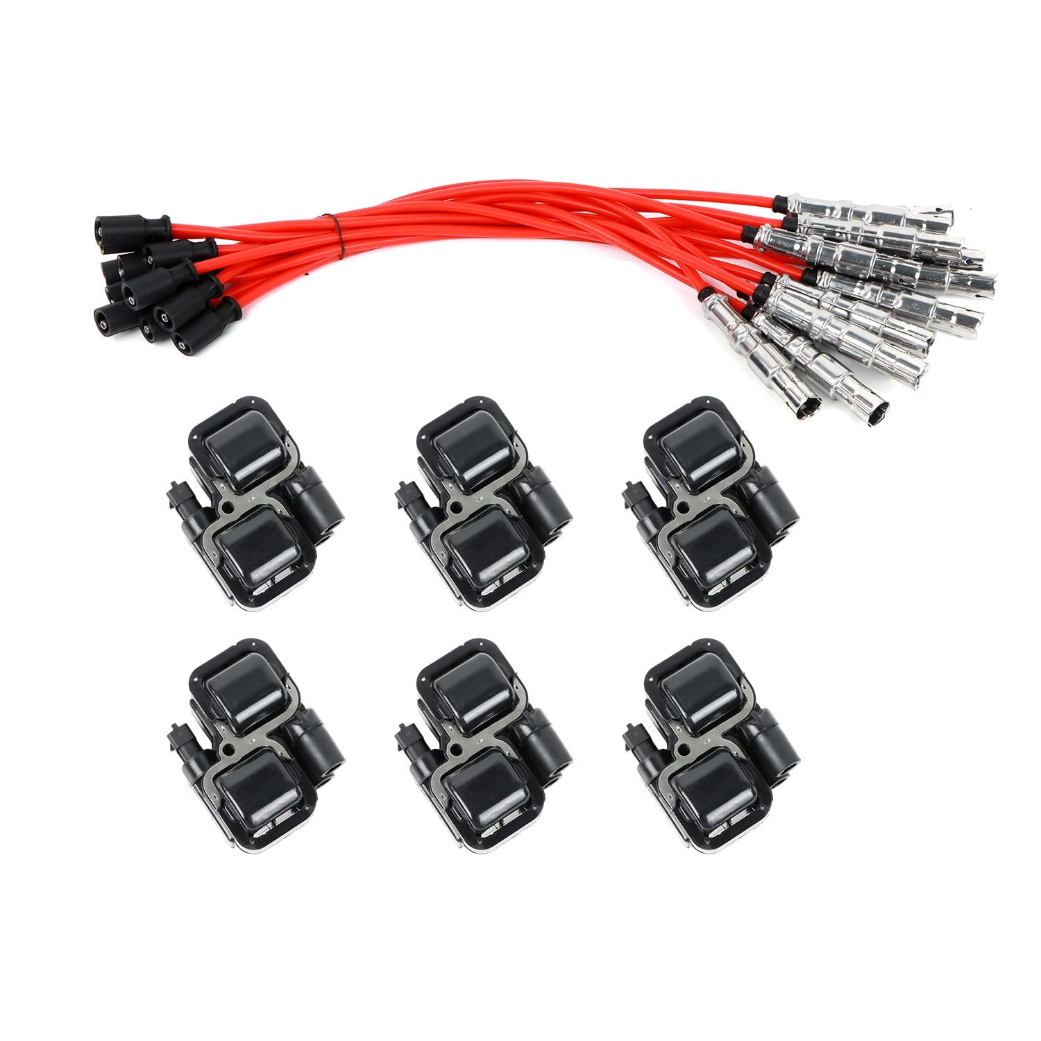 A-Premium 6-Piece Spark Plug Wire Set - Compatible With Volvo 740, 760, 780, 940 2.3L Models (1988-1995)