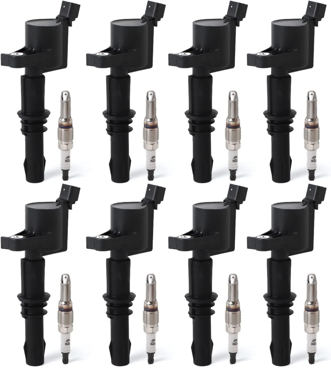 POLARPRA 8PCS FD508 Straight Ignition Coils Pack & SP546 Iridium Spark Plugs Compatible with