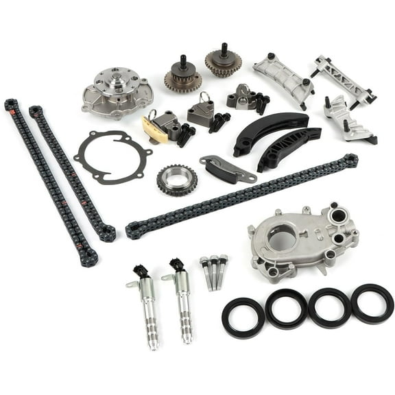POLARPRA 9-0753S Timing Chain Kit With Oil Pump + Water Pump & Solenoid Fits for Pontiac for Saab for Saturn for CTS/XTS/SRX/ATS 3.0L 3.6L