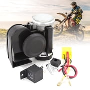 POLARPRA Compact Loud Electric Air Horn Kit 12V 120DB Black Small Design