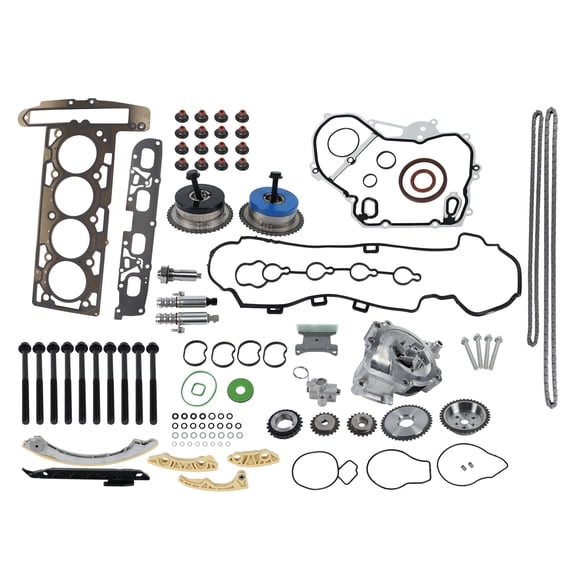 POLARPRA Engine Timing Chain Kit + Head Gasket Bolts Set for 2009-2016 GM Ecotec 2.0L / 2.4L