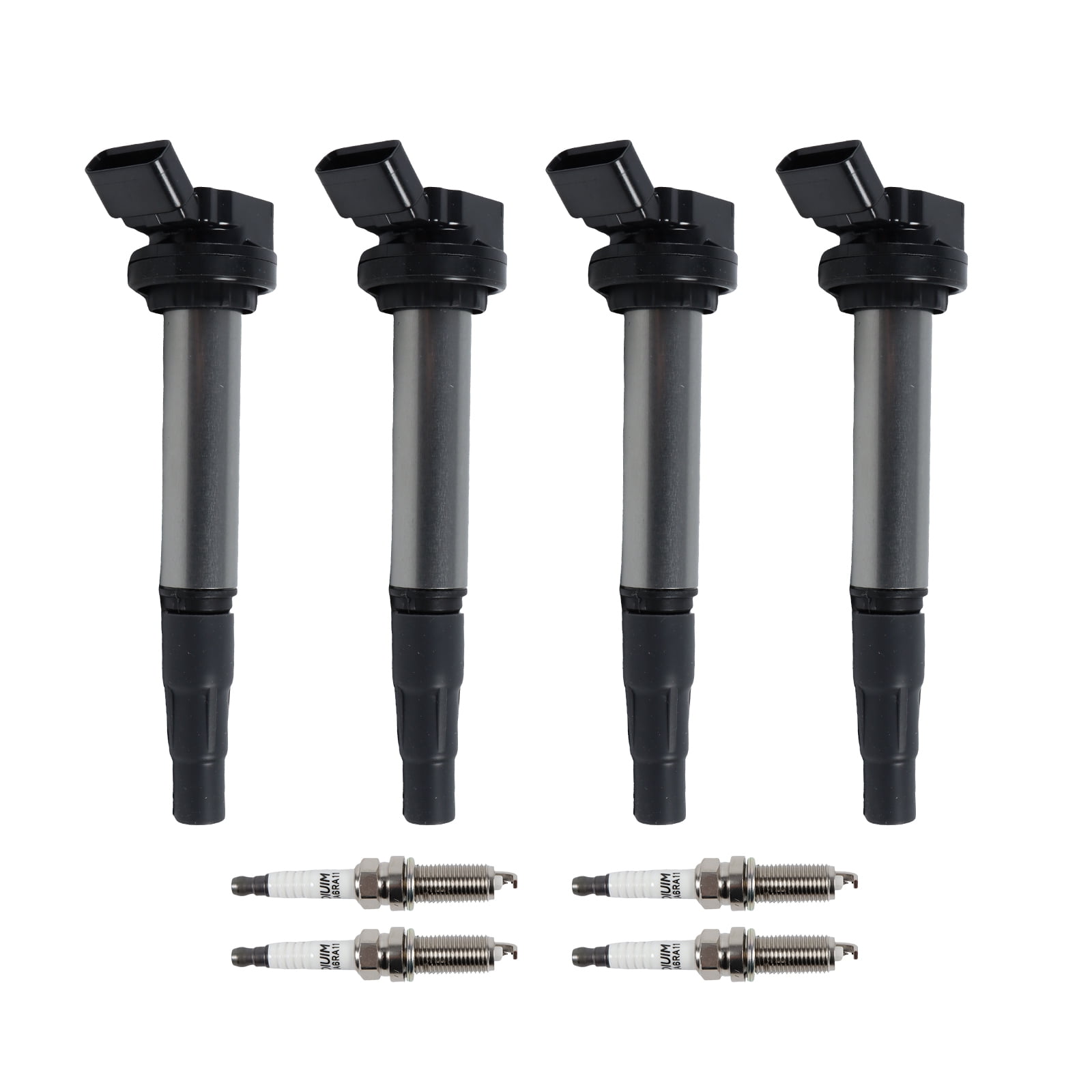 POLARPRA new Set of 4 Ignition Coil Pack and Spark Plugs Compatible with Corolla 2009-2018 Matrix Prius C-HR & CT200h 2011-2017 & iM xD 2009-2018 UF596