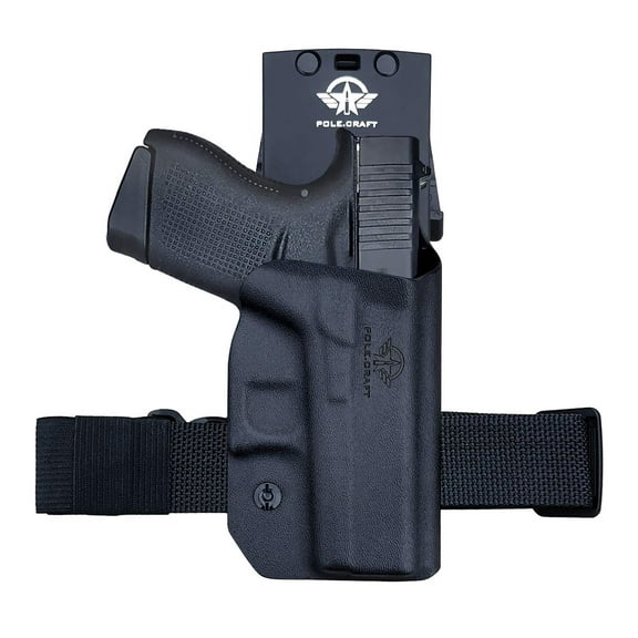 POLE.CRAFT Glock 43/43X Holster, OWB Kydex, Custom Fit, 1.5-2" Belt Clip, Black