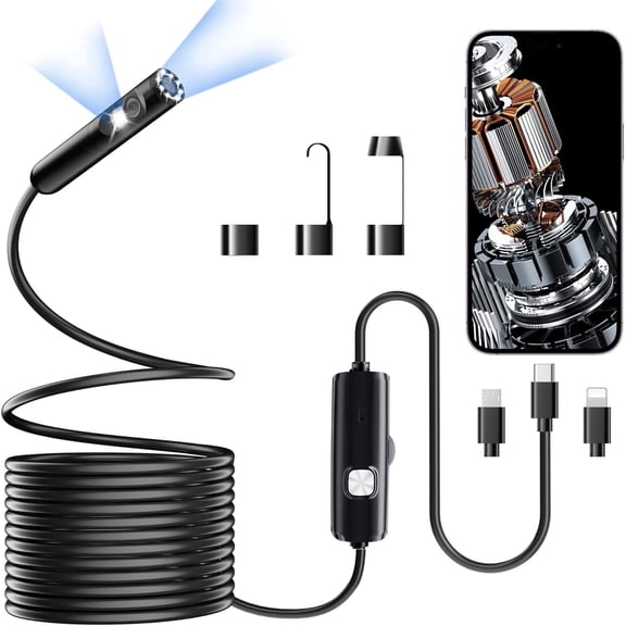 POLEET Semi-Rigid Borescope 8mm Lens 1920 Resolution 3.2ft