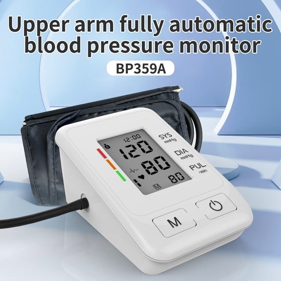 POLEET Blood Pressure Monitor, Large Upper Arm Blood Pressure Cuff, Digital Blood Pressure Machine for Home Use, Large Backlit Screen Display, Stores 199 Readings, Voice Broadcasting with Batteries