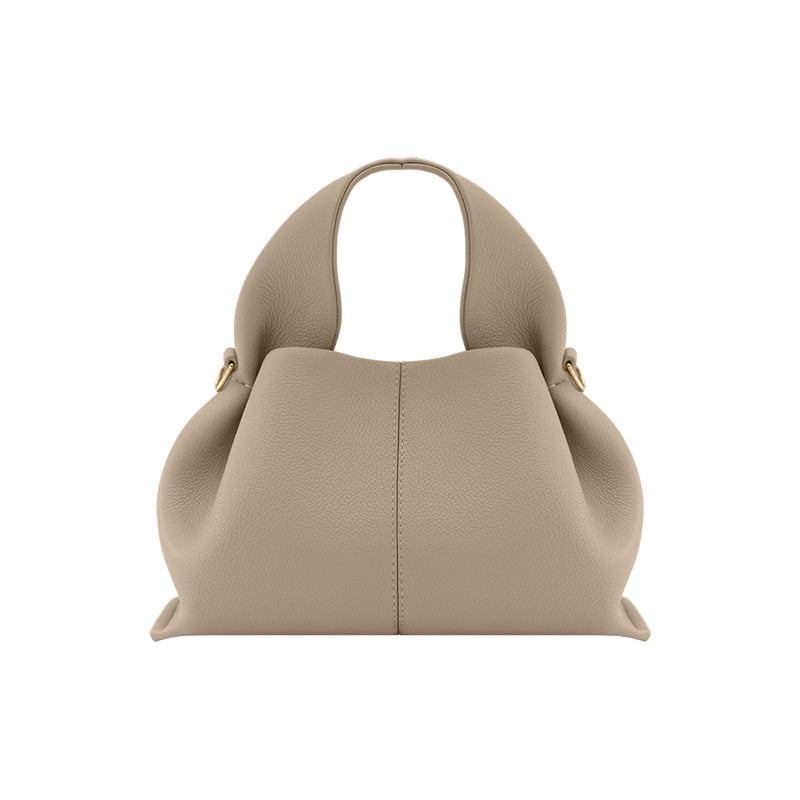 JUDYY STORE POLENE top layer cowhide dumpling bag, French niche single shoulder crossbody bag, handbag, female niche simple cloud bag