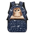 thumbnail image 1 of POLERO 17 Inch Backpack for Kids, Polyester Lightweight Side Mesh Pockets School Backpack, Owl Math Design, 1 of 10