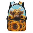 thumbnail image 1 of POLERO 17 Inch Backpack for Men, Polyester Adjustable Shoulder Strap Soft School Backpack, Sunflower Highland, 1 of 10