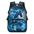 thumbnail image 1 of POLERO 17 Inch Bookbag for Girls, Polyester Durable Large Capacity Backpack, Lightning Horse Fantasy Print, 1 of 10