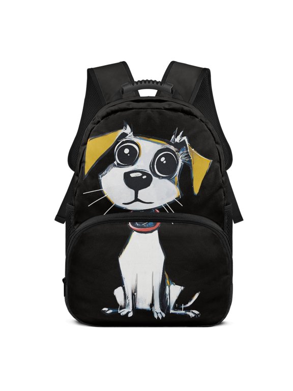 17 Inch School Bag for Kids, Polyester Fabric Lightweight Large Capacity School Backpack, Dog