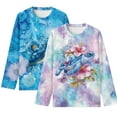 thumbnail image 1 of POLERO 2 Pack Long Sleeve Shirts for Boys 7-8 Years Watercolor Sea Turtle Crew Neck Loose Tops Soft Comfortable T-Shirts Winter Clothing, 1 of 6