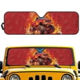 thumbnail image 1 of POLERO Accordion Car Windshield Sun Shade, Flame Off-Road Vehicle Car Sun Visor to Protect UV Rays, Foldable Automotive Windshield Sunshades Keep Your Vehicle Cool & Comfort - 52.95" x 16.14", 1 of 7