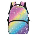 thumbnail image 1 of POLERO Adjustable Strap Backpack for School Work, Polyester Fabric Smooth Zipper School Bag, Rainbow Ocean, 1 of 10