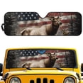 thumbnail image 1 of POLERO American Flag Deer Windshield Sun Shade for Car Off-road Vehicle (52.95x16.14 Inches), Sun Shade Windshield, Shades for Front Windows, Protector Blocks UV, Fashion Car Decor, 1 of 7