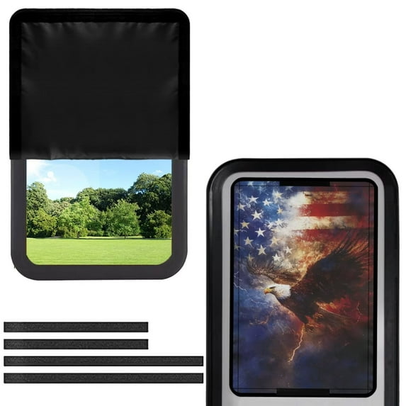 POLERO American Flag Eagle RV Door Window Shade Cover Privacy and UV Rays Protection Blackout Shades RV Interior Accessories 17.3x26 inch