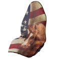 thumbnail image 1 of POLERO American Flag Horse Design Car Seat Cover Protector, Suitable for Van Bucket Seat Truck Seat, Terry Cloth Car Seat Cover for Cars Trucks, 1 of 7