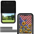 thumbnail image 1 of POLERO American Flag RV Entry Door Window Shade Sunshade Hook and Loop Fastener Camper Privacy Entrance Sun Blackout Fabric 17.3" x 26" (Sunflower Butterfly), 1 of 7