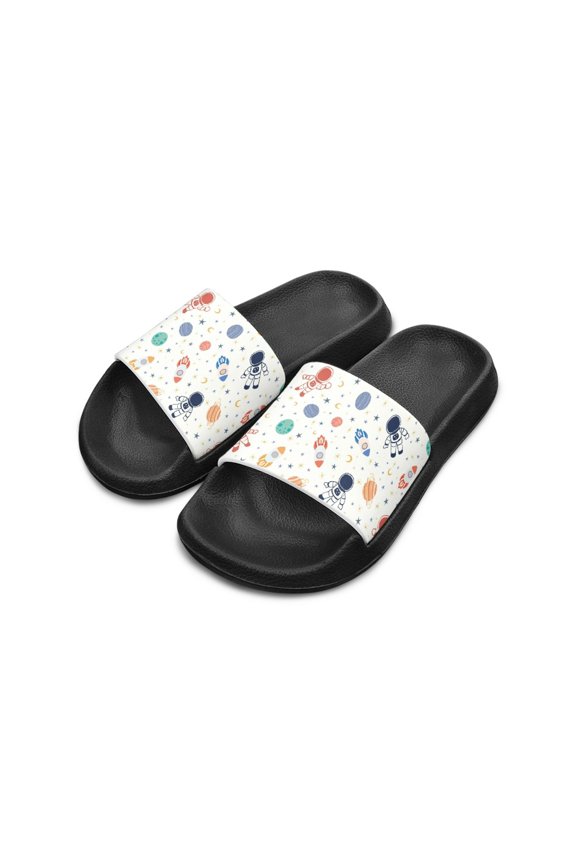 Astronaut Rockets Dailywear Kids Slide Sandals for Outdoor Use EVA Material Waterproof Children's Slide Sandals